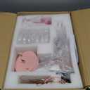 AMZASA Modern Crystal Pink Chandelier, Not Acrylic Crystal,Pink Crystals Hanging Pendant Light for Girls Room,Ceiling Medallions, Farmhouse Glass Chandelier for Wedding, Kitchen, Dining,Foyer,Island (Not plug-in PNIK)