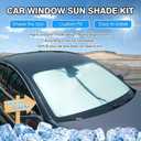 T TGBROS Windshield Sun Shade for Toyota Tundra 2022-2025 2026 Car Window Shades Thicken UV Block and Blackout Privacy Foldable Sunshades 6PCS Accessories Keep Cool Sun Visor Covers