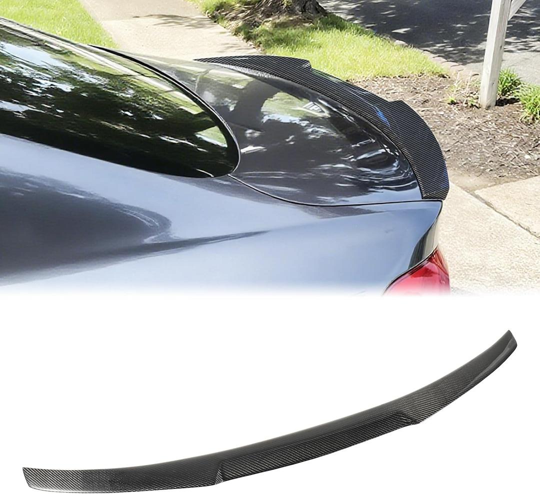 Real Carbon Fiber Rear Spoiler Compatible with 20142020 BMW F32 4 Series Coupe, High Kick Duckbill Trunk Lip Wing for 428i 430i 435i 440i Coupe