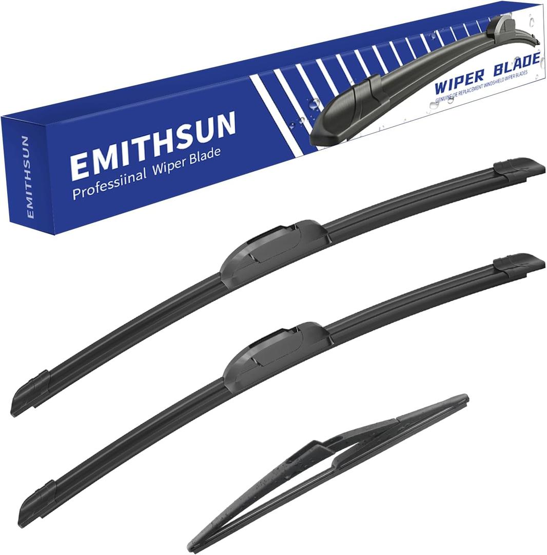 EMITHSUN Windshield Wiper Blades Replacement for Nissan Rogue 2014-2025/Nissan Pathfinder 2013-2020,That Meet OEM Quality Front Rear Wipers Blade Set for My Car -26"+17"+12"(Set of 3)