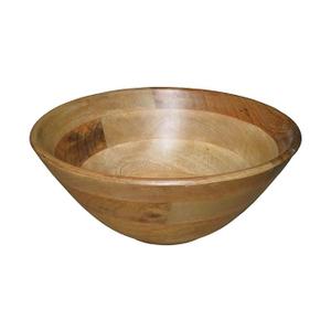 A One Shoppe Table Top/Kitchen Wood Bowl/Dry Fruit Bowl/Chips Bowl Large 12" X 7.5" Height (Natural Finish) (Quantity - 01 Piece) 