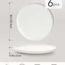 AISBUGUR White Dinner Plates with Lip Edge Set of 6, Salad Plate, 8-inch Ceramic Dessert Plates for Kitchen, Microwave & Dishwasher Safe, Scratch Resistant, Great Gift