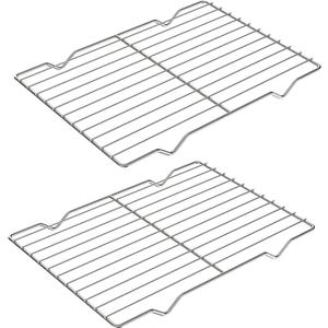 2 Pack Cooling Rack for Baking, 8.3" x 11.4" Stainless Steel Grill Rack, Small Grid Baking Rack for Baking Cooking Roasting Oven (Silver)