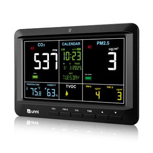 Air Quality Monitor Indoor 7.5" Display + Alerts, CO2 Monitor PM2.5 PM1.0 PM10 with TVOC Temperature Humidity for Home, Kitchen, Bedroom, Office, RV