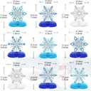 9Pcs Winter Wonderland Decorations 3D Snowflake Honeycomb Table Centerpieces for Frozen Winter Blue White Theme Christmas Baby Shower Birthday Party Supplies (Snowflake)