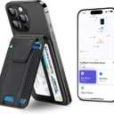 TopMade for Magsafe Wallet, Works with Apple Find My, Strongest Magnetic Wallet for iPhone 17/16/15/14/13/12 Series, Magnetic Card Holder with Adjustable Stand, RFID Blocking, 9 Cards Holder, Black