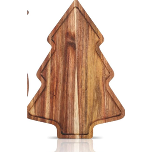 Umigy 1 Pcs Christmas Charcuterie Boards Christmas Tree Wooden Cutting Board with Handle Antler Acacia Wood Cute Cutting Board for Cheese Fruit Bread Salad Vegetables Snack Dessert