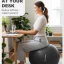 Trideer Exercise Ball for Office Desk, Yoga Ball Chair to Relieve Back Pain, Stability & Fitness Ball Seat with Base, Home Gym Core Workout, Abs, Stretching & Therapy