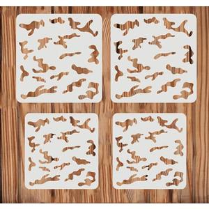 8PCS Camo Stencils Camo Stencil Kit for Spray Paint Camouflage Pattern Stencils for Painting on Wood Drawings Woodburning Canvas DIY Decor