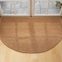 YIHOUSE Half Circle Door Mat 35" x 59" Light Brown, Front Door Mat Entrance Non Slip, Thin Dirt Trapper Washable Low Profile Doormats for Entryway Mats