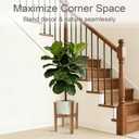 Natural Bamboo Plant Stand Indoor, Adjustable Plant Shelf Indoor Fits 8-12 Inch Pots, Mid Century Modern Decor to Refresh Your Space(Pot & Plant Not Included)