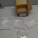 4PCS 4 Inch Clear Glass Candle Plates & Pillar Candle Holders - Small Round Candle Bases/Coasters for Dining & Wedding Table Centerpieces(Candle Not Included)