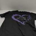 Overdose Awareness Purple Ribbon Drug Addiction Heart T-Shirt (Small, Black)