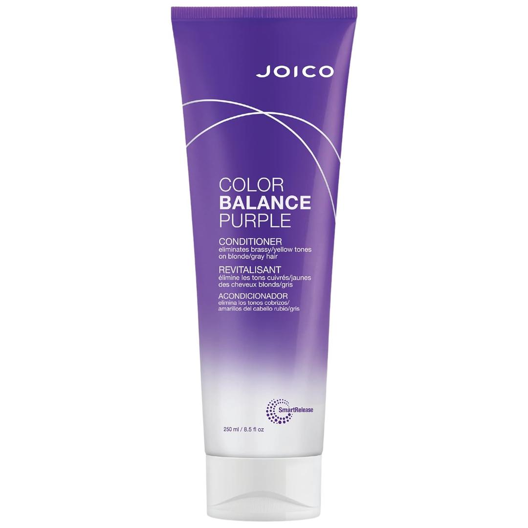 Joico Color Balance Purple Conditioner | For Cool Blonde or Gray Hair | Eliminate Brassy Yellow Tones | Boost Color Vibrancy & Shine | UV Protection | With Rosehip Oil & Green Tea Extract (8.5 Fl Oz (Pack of 1)