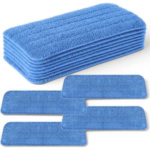 12 Pack Microfiber Replacement Mop Pads, 16''x5.5'' Compatible with Most Reveal Mop Reusable Wet/Dry Replacement Refills for 14 to 16 Spray Mop Heads, Blue