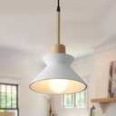 9.4in Concrete Pendant Light, Small Kitchen Island Lighting Hanging Lamp White Cement Nordic Wabi Sabi Style for Living Dinning Room Foyer Entryway Bedroom Restaurant Cafe 1 Pack