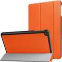Tablet Cover for Amazon Kindle Fire HD8 6th 7th 8th Generation(2016/2017/2018 Release),Ultra Slim Folio Stand Lightweight Leather Case for Kindle Fire HD 8 6/7/8th Gen 8" (KST-Orange)