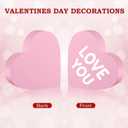Valentines Day Decorations, 6 Pcs Valentines Day Heart Wooden Signs Decor for Tiered Tray, Happy Conversation Heart Shaped Sign Tabletop Wooden Centerpiece for Anniversary Wedding Home Party Supplies