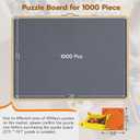 1000 Pcs Puzzle Board with Tilting Stand, 6 Sorting Trays & Cover for Adult, 1000-Piece