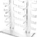 Lamoutor 2 Row Sunglasses Rack Holder Glasses Display Stand Transparent