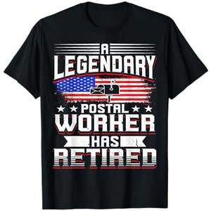 Retired Postal Worker Mailman Retirement T-Shirt, Size S