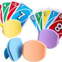 4 Pack Playing Card Holders for Kids & Adults - Handheld/Tabletop Use/Drawstring Pouch, Perfect for Game Nights & Travel (4 Colors)