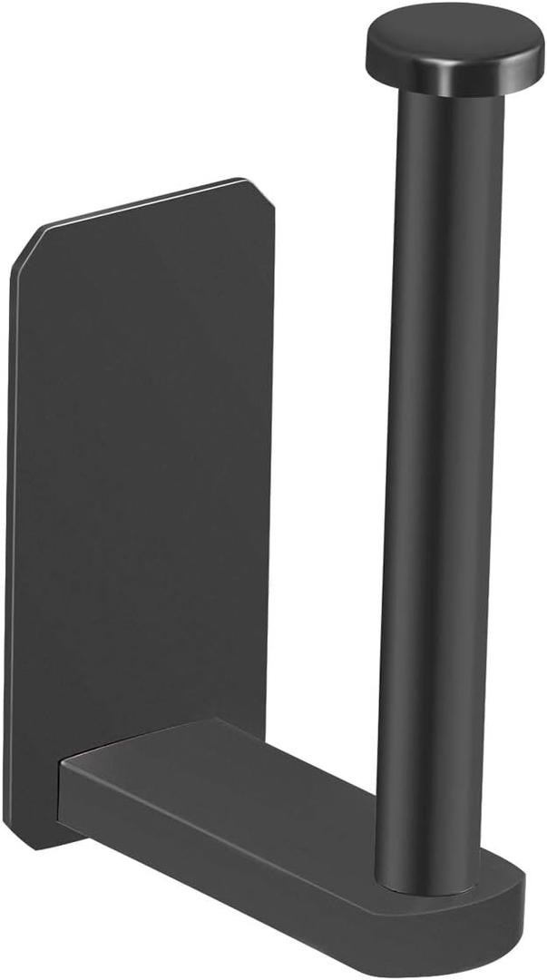 VAEHOLD Self Adhesive Toilet Paper Holder Kitchen Washroom Adhesive Toilet Roll Holder No Drilling for Bathroom Stick on Wall Stainless Steel Brushed Black