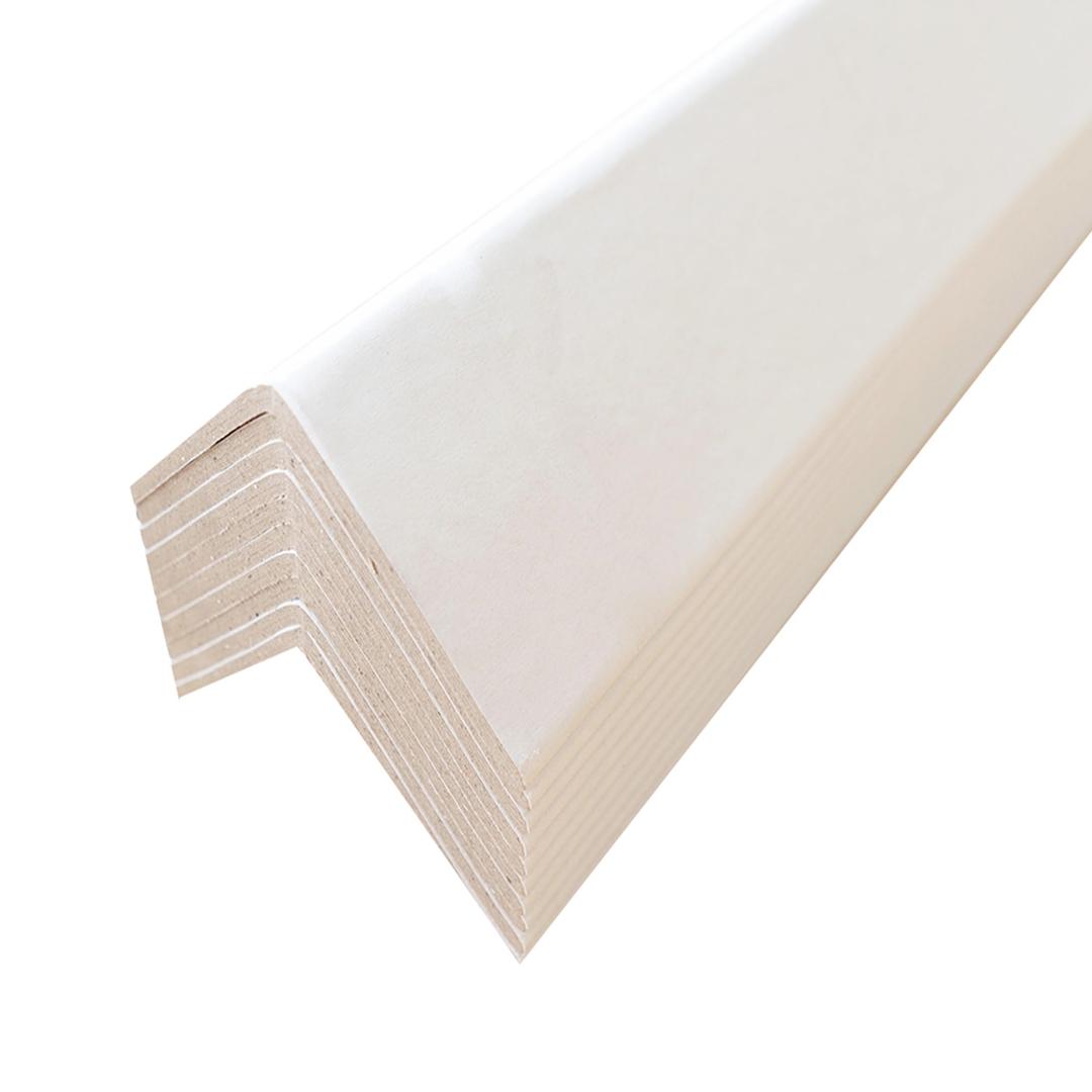 White Edge Protector 3" x 3" x 36" - 10-Pc Pack, Cardboard Compactor Corner Protectors for Shipping, Construction, Pallet Use - Recyclable, Reusable, Clean Look, 0.16" Thick Heavy Duty Cardboard