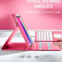 Harvopu Compatible for iPad 11th 10th Generation Case with Keyboard, Folio Cover with Pencil Holder, Multi-Touch Trackpad, 7 Color Backlit, Detachable Keyboard for iPad (A16) 11th/10th Gen (Pink) | with Pencil Holder, Multi-Touch Trackpad, 7 Color Backlit, Detachable Keyboard, for iPad, (A16)