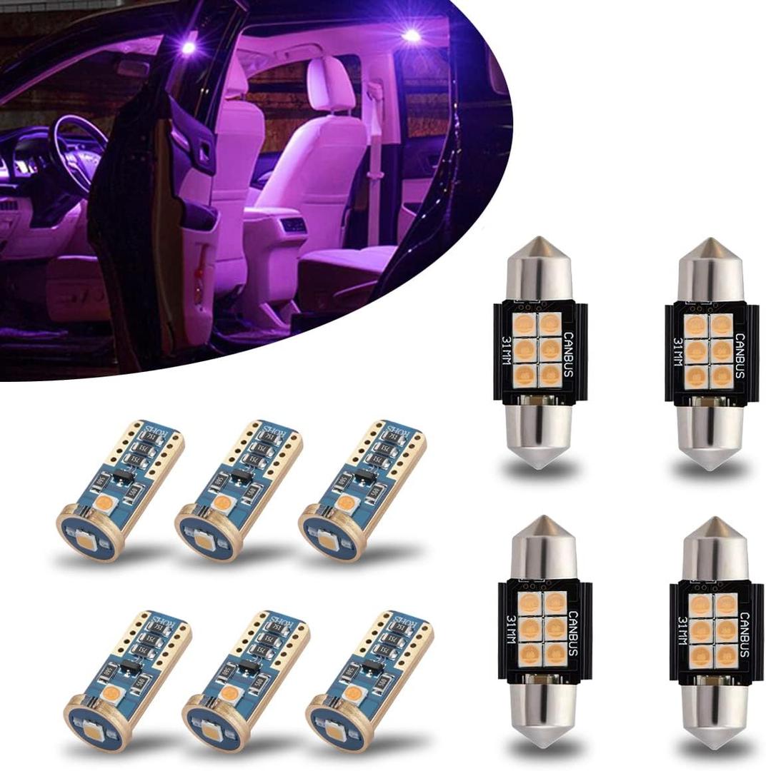 iBrightstar 31mm DE3175 DE3021 194 168 T10 LED Bulbs 3030 Chipset Error Free for Car Truck Interiors Dome Map Door Courtesy License Plate Lights pack of 10, Purple