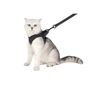 HEYWEAN Cat Harness and Leash - Ultra Light Escape Proof Kitten Collar Cat Walking Jacket with Running Cushioning Soft and Comfortable Suitable for Puppies Rabbits, L