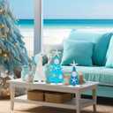 3 Pcs Coastal Christmas Tree Decor Wooden Beach Themed Seashell Starfish Shell Small Christmas Tree Decorations for Coastal Ornaments Ocean Theme Holidays for Indoor Home Xmas (Mixed)