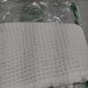 Lunofox Waffle Bathroom Rugs, Super Absorbent Boho Bath Mats, Non-Slip Shower Mats for Bathroom Floor and Tub, Ultra Soft Waffle Weave Runner Mat, Quick Dry, Cream, 17x24 Inch