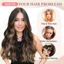 Fliace Clip in Hair Extensions for Women Black with Caramel Highlights Long Wavy Hair Extensions Clip Ins 6PCS 20 Inch Synthetic Soft and Natural Thick Hair Pieces for Women