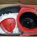 O-Cedar EasyWring Microfiber Spin Mop & Bucket Floor Cleaning System + 2 Extra Refills, Red/Gray