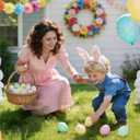 KJX 24 Pcs Plastic Speckled Easter Eggs, 2.4in 4 Colors Faux Pastel Speckled Eggs Bowl Vase Filler, Decorative Easter Eggs for Home Tables Centerpieces DIY Craft Spring Decor (Pastel)
