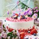 Mermaid Number Candles, 6pcs Mermaid Cake Topper Shell Sequins Numeral Candle Pink Purple Table Centerpieces for Birthday Cake Themed Party Anniversary Wedding Decoration(Number 7)