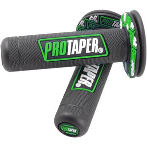 7/8" Motorcross Handle Grips Dirt Bike 22mm 24mm Truster Grips Motorcycle Ergonomic Bar End Non Slip Grip Gel Gep Scooter Cruiser Racing Mountain (Pro taper, Black Green)