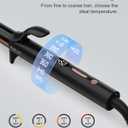 ANNLARY 1 Inch Curling Iron, Titanium Ceramic Hair Curler, Fast Heating Curling Wand with 8 Heat Settings with LED Display for All Hair Types Dual Voltage 110-240V for Travel