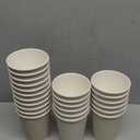 Whaline 23 Pcs Nude Sage Disposable Coffee Cups with Lids 12oz Milky White Paper Cups Corrugated Ripple Wall Insulated Hot Cups for Home Office Party Supplies