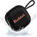 Bobtot Portable Bluetooth Speakers Wireless, IPX7 Waterproof Mini Speaker with 16 Hours Playtime, Loud Stereo Sound, TWS, Built-in Microphone, Small Size for Travel Sport, Black