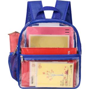 USPECLARE Clear Backpack for Stadium Approved 12612, Water proof Clear Bag for Stadium Events and Concert Work Sport Event (Blue)