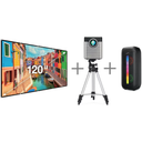 iLive Cinema Pop Up Movie Kit, Projector, Projection Screen, Bluetooth Speaker, Tripod Bundle