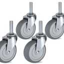 Finnhomy Caster Wheels 3 Inch Set of 4 Heavy Duty Threaded Stem Casters1/2-13x1-1/2 Swivel Rubber Industrial Castors Premium Wheels for Wire Shelving/Furniture/Carts Load Bearing 720 Lbs Gray