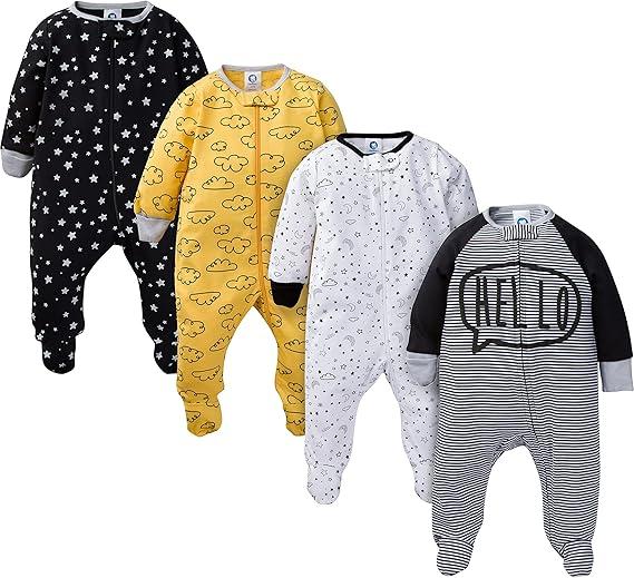 Gerber Baby Boys Sleep 'N Play Footie, Star, Newborn, Pack of 4