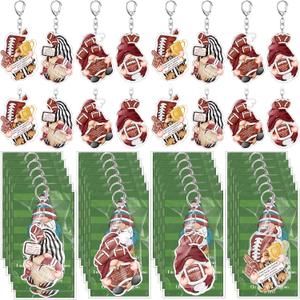 Huquary 32 Sets Football Senior Night Gifts Positive Gnome Keychains with Thank You Cards and Opp Bags Acrylic Bulk Keychain Gifts for Team Players Tailgate Football Birthday Party Favors
