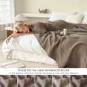 FALUCA Cotton Muslin Reversible Blanket King Size for Bed, Couch, Four Layers Blanket, Soft Lightweight Cozy Breathable Farmhouse Decoration for All-Season, Brown