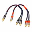 RCA Splitter 1 Male to 2 Female, 24k Gold Plated RCA Cables, 1ft RCA Y Splitter Subwoofer Stereo Audio Video Cable(2 Pack)