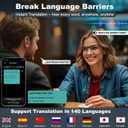 Ai Smart Glasses Bluetooth 5.4 with Translation for Men Women 160+Languages Color-Change Lens Power by Chat GPT Assistant Free App Translator Glasses Meeting,Driver,Travel