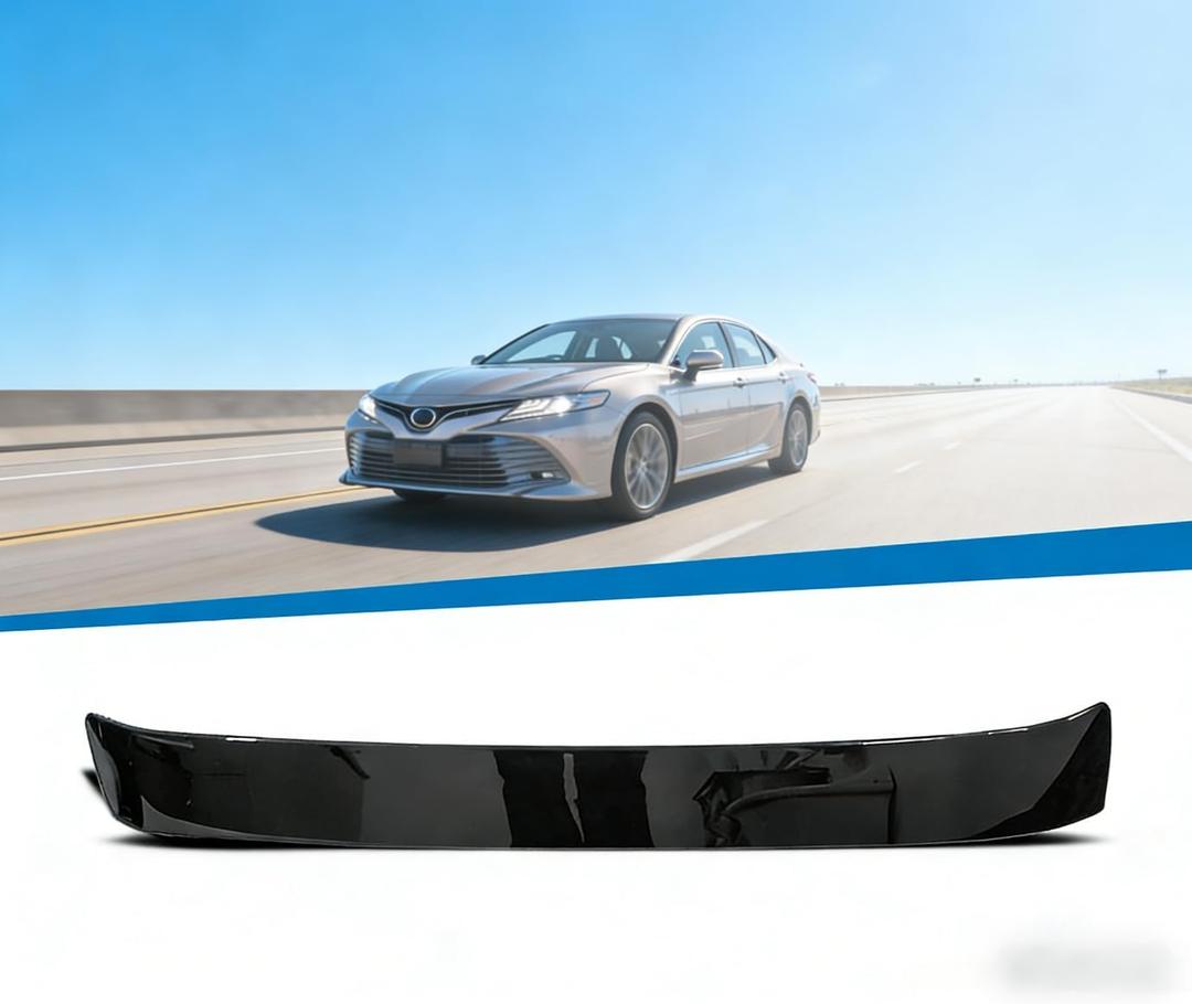 Rear Window Roof Spoiler Visor Wing FIT Toyota Camry 2018-2024, Carbon Fiber Look V2 High Kick Duckbill, FIT SE XSE L LE XLE Hybrid Sedan, 1-Pack